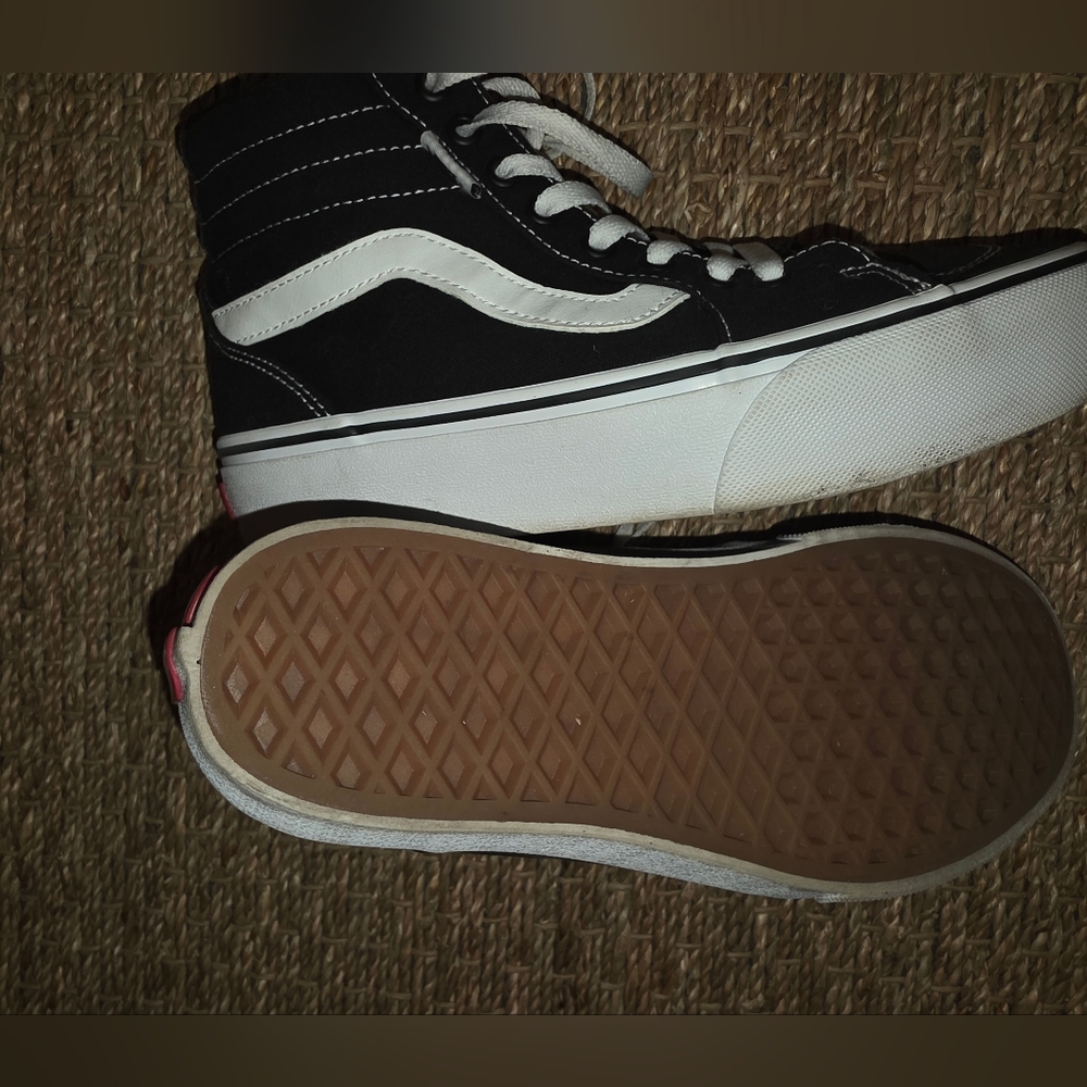 Vans Hi-Top Platform Black And White Stacked, Womens Size 7 - Picture 3 of 5